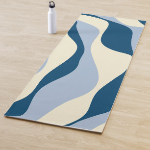 Tapis De Yoga Flux et Reflux 4 - Bleu foncé, Bleu clair et Crème