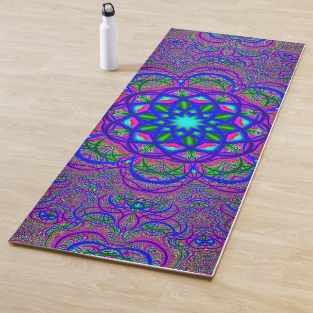 Tapis De Yoga Fractales psychédéliques (En situation)