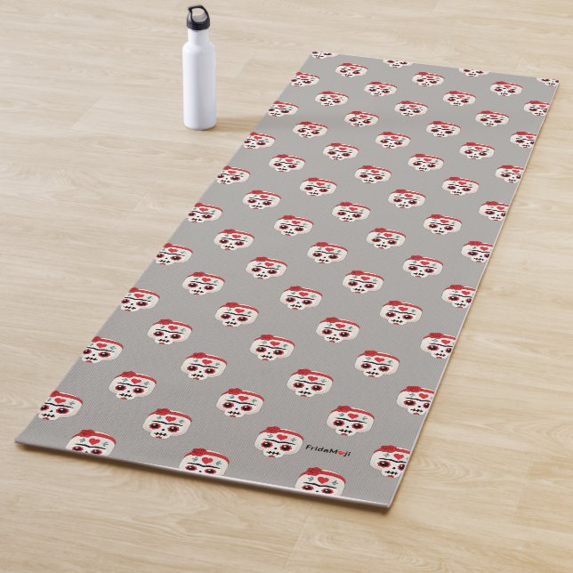 Tapis De Yoga Frida Kahlo | FridaMoji - crâne de sucre (En situation)
