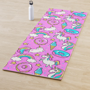 Tapis De Yoga Fun Pink scintillant magique unicorn kitty