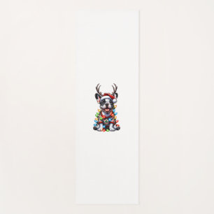 Tapis De Yoga Funky French Bulldog Christmas Light Santa Hat Rei