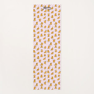 Tapis De Yoga Funny Orange Cats Nom personnalisé