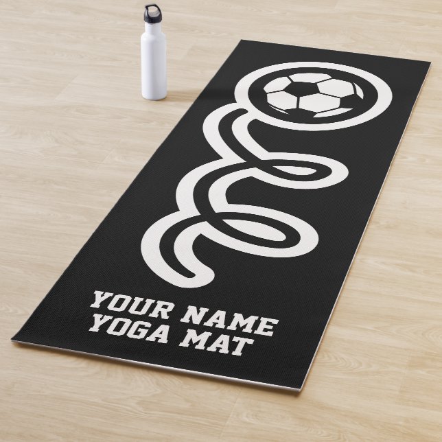Tapis De Yoga Funny soccer ballon sport nom personnalisé (En situation)