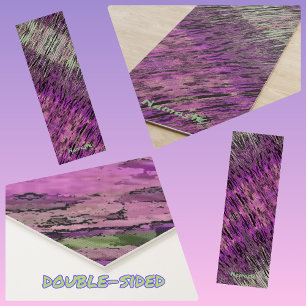 Tapis De Yoga Fuschia rose violet et vert Abstrait Yoga Mat