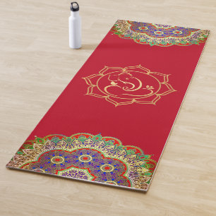 Tapis De Yoga Ganesha or et Mandalas Yoga Mat
