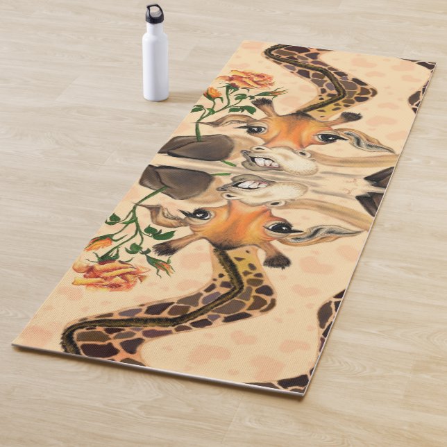 Tapis De Yoga Giraffe avec Rose Yoga Mat Gentleman (En situation)