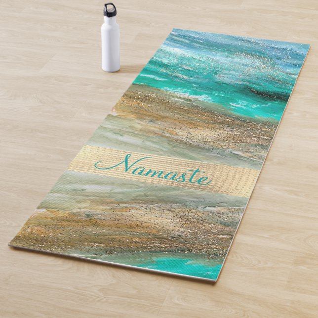 Tapis De Yoga Glitterie Art Moderne Personnalisé (En situation)