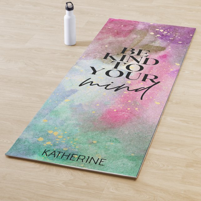 Tapis De Yoga Gold Custom Name Workout motivational monogram  (En situation)