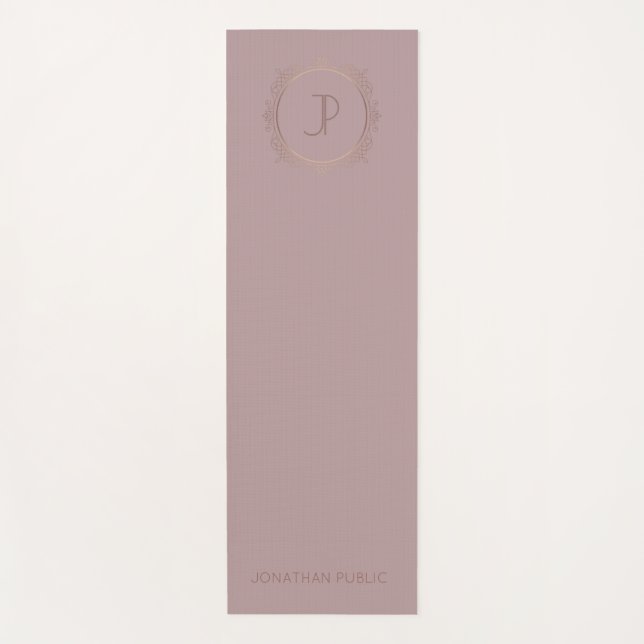 Tapis De Yoga Gold Look Monogramme Élégant Modèle Fitness (Devant)