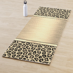 Tapis De Yoga Gold Sheen Gold Empreinte de léopard