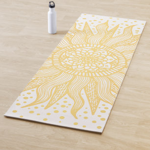 Tapis De Yoga Golden Mandala Sun Salutation Yoga Mat