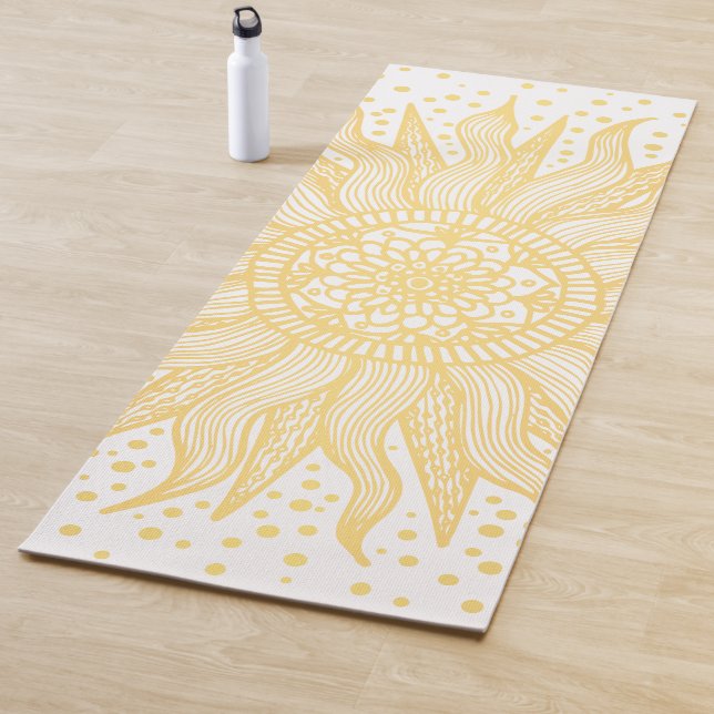 Tapis De Yoga Golden Mandala Sun Salutation Yoga Mat (En situation)