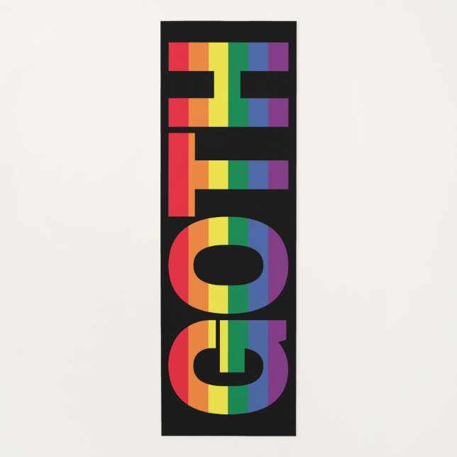 Tapis De Yoga Goth LGBTQ+ Arc-en-ciel (Devant)