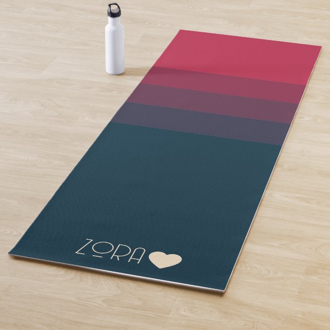 Tapis De Yoga Gradations personnalisées en rouge et noir (En situation)