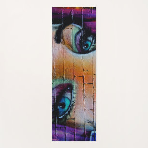 Tapis De Yoga Graffiti Girl Purple Blue Joli Eyes