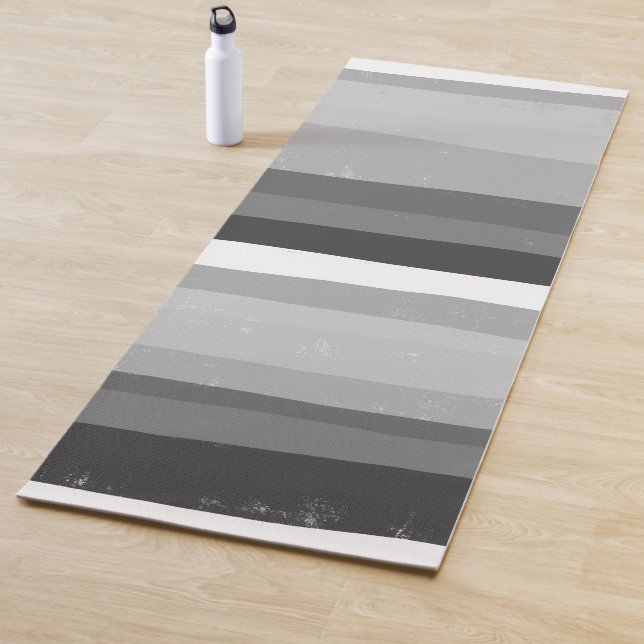 Tapis De Yoga Gras Moderne Simple Grandes Blancs Noirs (En situation)