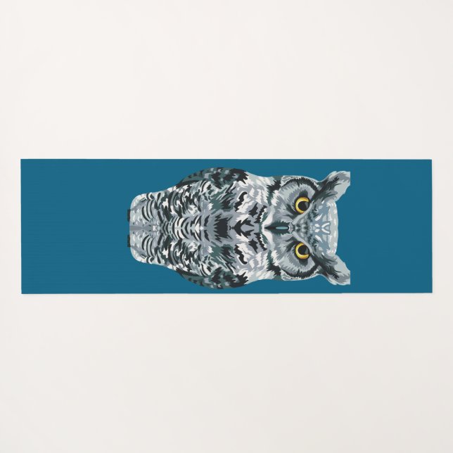 Tapis De Yoga Great Horned Owl (Dos (Horizontal))