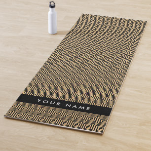 Tapis De Yoga Grec Meander Key Brown, Votre Nom, Personnaliser