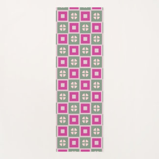 Tapis De Yoga Green and Magenta Boxed Floral Yoga Mat