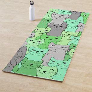 Tapis De Yoga Green Cats Design Yoga Mat
