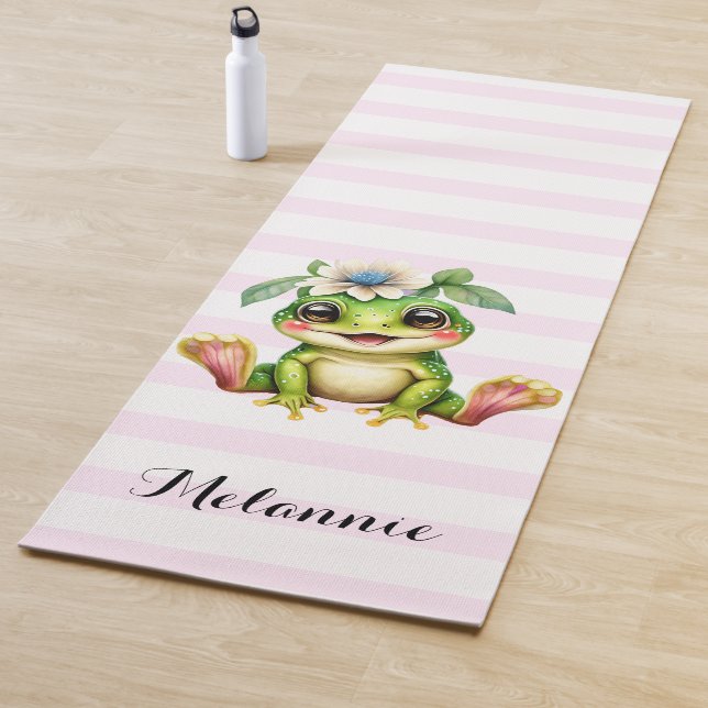 Tapis De Yoga Grenouille Féminine Personnalisée Mignonne (En situation)