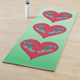 Tapis De Yoga Grouperfish - Cœurs rouges, disposés verticalement