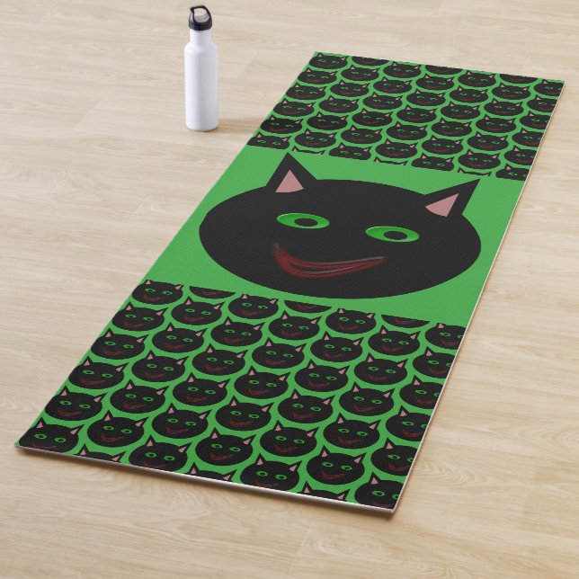Tapis De Yoga Halloween Chat noir Yoga Mat (En situation)