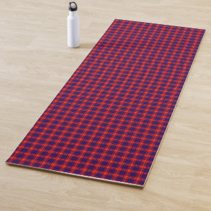 Tapis De Yoga Hamilton tartan rouge bleu violet plaid