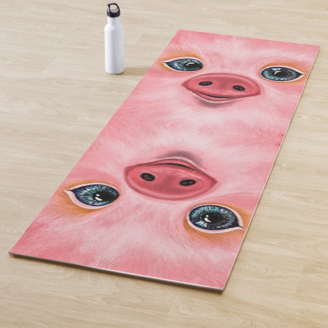 Tapis De Yoga Happy Baby Pig Funny Yoga Mat - Smile (En situation)