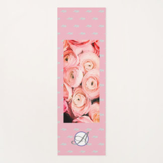 TAPIS DE YOGA HEUREUX MAT DE YOGA DE GRAINES AVEC ROSES ET INITI