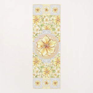 Tapis De Yoga Hibiscus & dentelle JAUNE