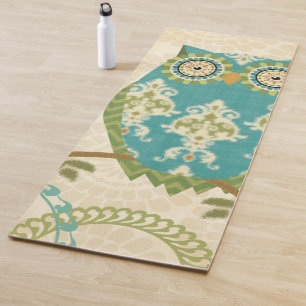 Tapis De Yoga Hibou avec les motifs circulaires
