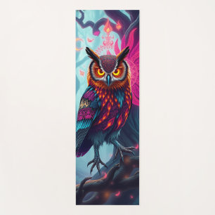 Tapis De Yoga Hibou de la forêt enchantée : Mystique au clair de