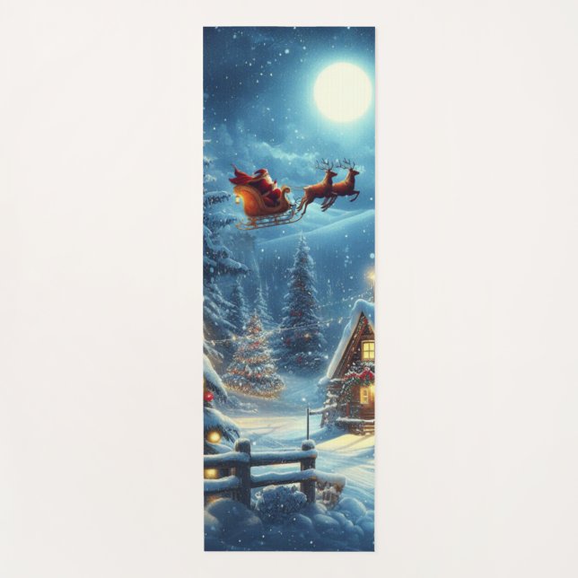 Tapis De Yoga Hiver/Père Noël/Noël/Neige (Devant)