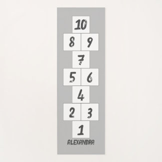 Tapis De Yoga Hopscotch noir sur gris blanc Yoga Mat