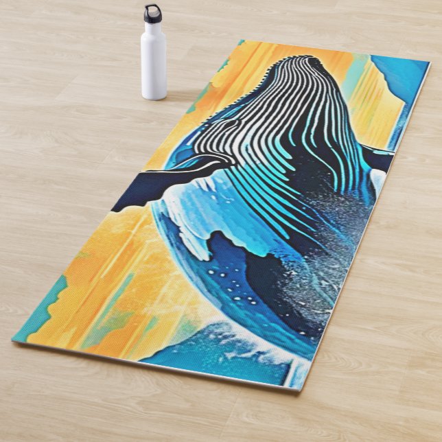 Tapis De Yoga Humpback Whale Ocean Freedom Jump Design (En situation)