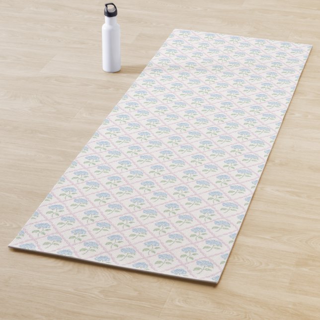 Tapis De Yoga Hydrangea & En vichy Yoga Mat (En situation)