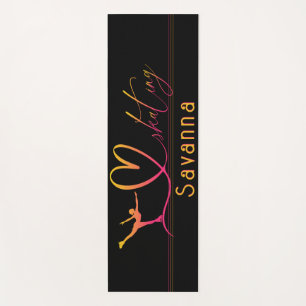 Tapis De Yoga "I love Skating" figure patinage nom personnalisé