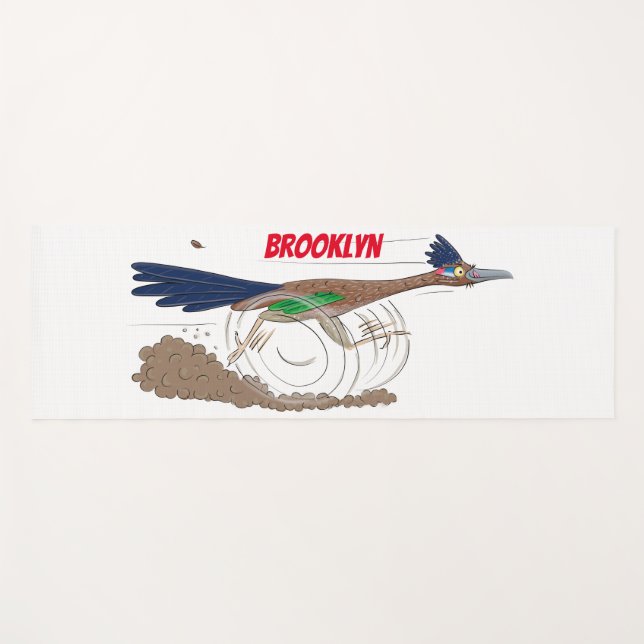 Tapis De Yoga Illustration amusante de la caricature d'oiseau du (Devant (Horizontal))