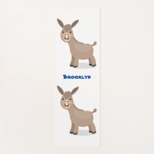 Tapis De Yoga Illustration d'âne miniature joyeux