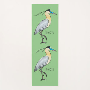 Tapis De Yoga Illustration de dessin animé d'oiseau héron encapu
