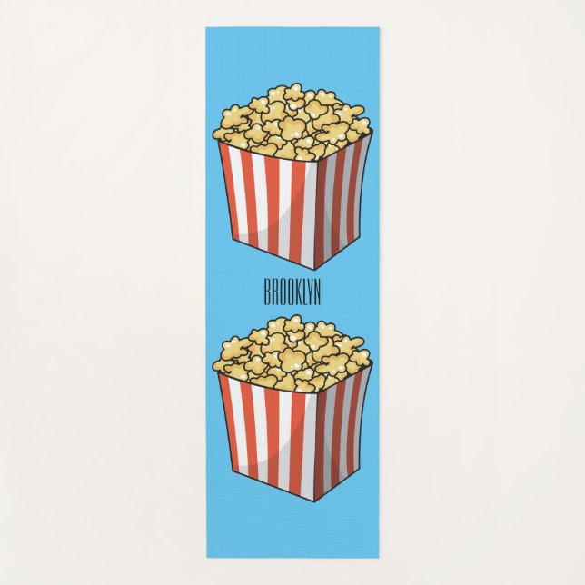 Tapis De Yoga Illustration de dessin animé Popcorn (Devant)