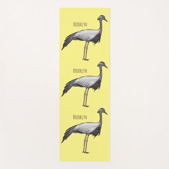 Tapis De Yoga Illustration de la grue Demoiselle (Devant)