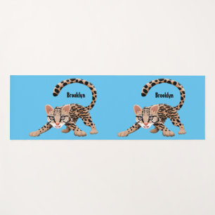 Tapis De Yoga Illustration d'ocelot mignon