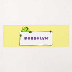 Tapis De Yoga Illustration du panneau de grenouille verte mignon