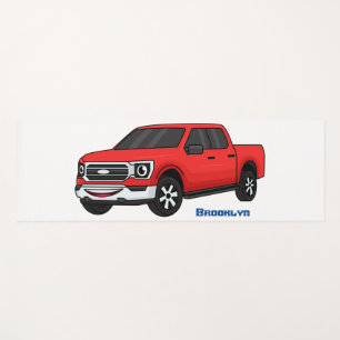 Tapis De Yoga Illustration d'une camionnette rouge mou