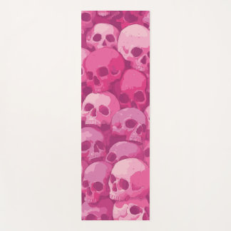 Tapis De Yoga Illustration Pop Art à motif de crâne rose