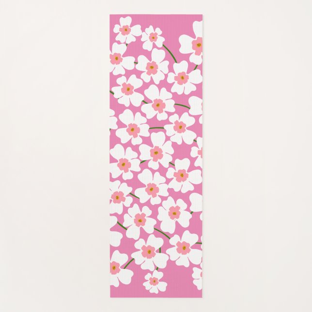 Tapis De Yoga Imaginaire blanc et rose (Devant)
