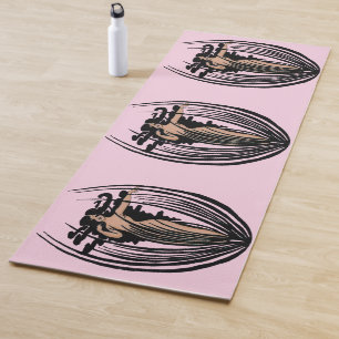 Tapis De Yoga Imaginaire déesse femme Fleur noire rose