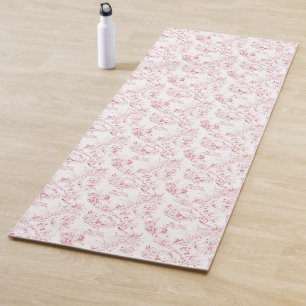 Tapis De Yoga Imaginaire Floral vintage gravé rose-toile